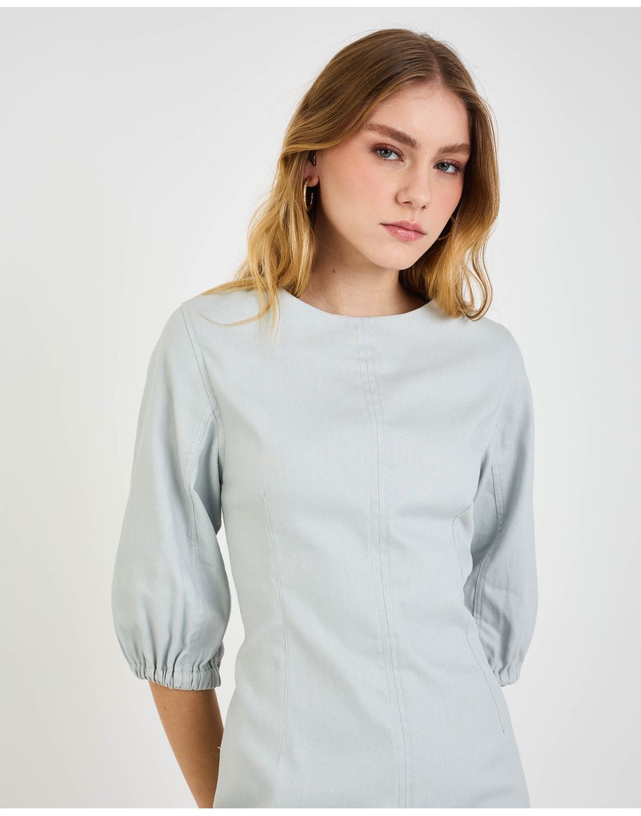Vestido gallone nev cinza