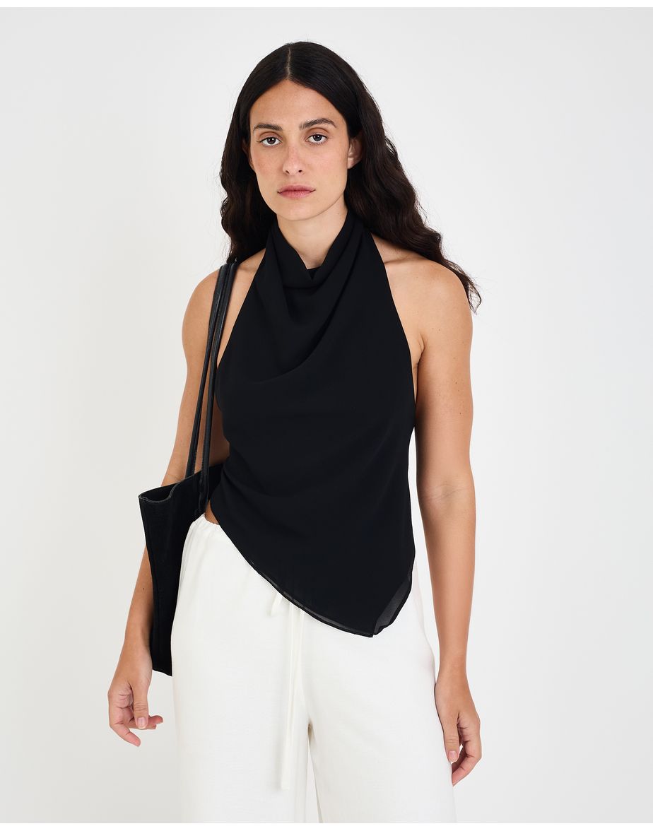 Blusa georgette geo preto