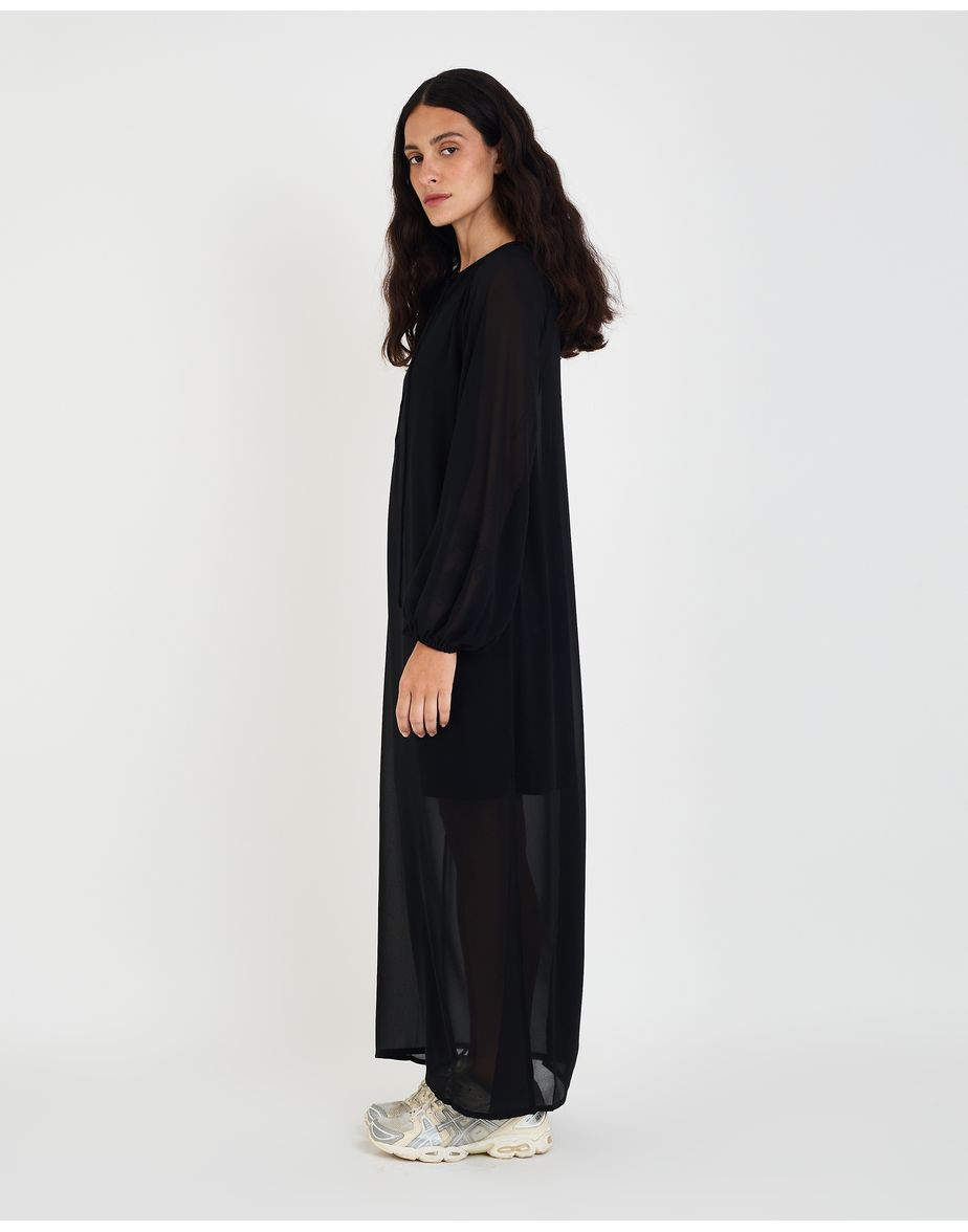 Vestido georgette geo preto