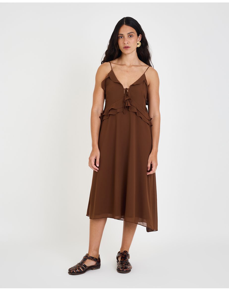 Vestido midi yala geo marrom