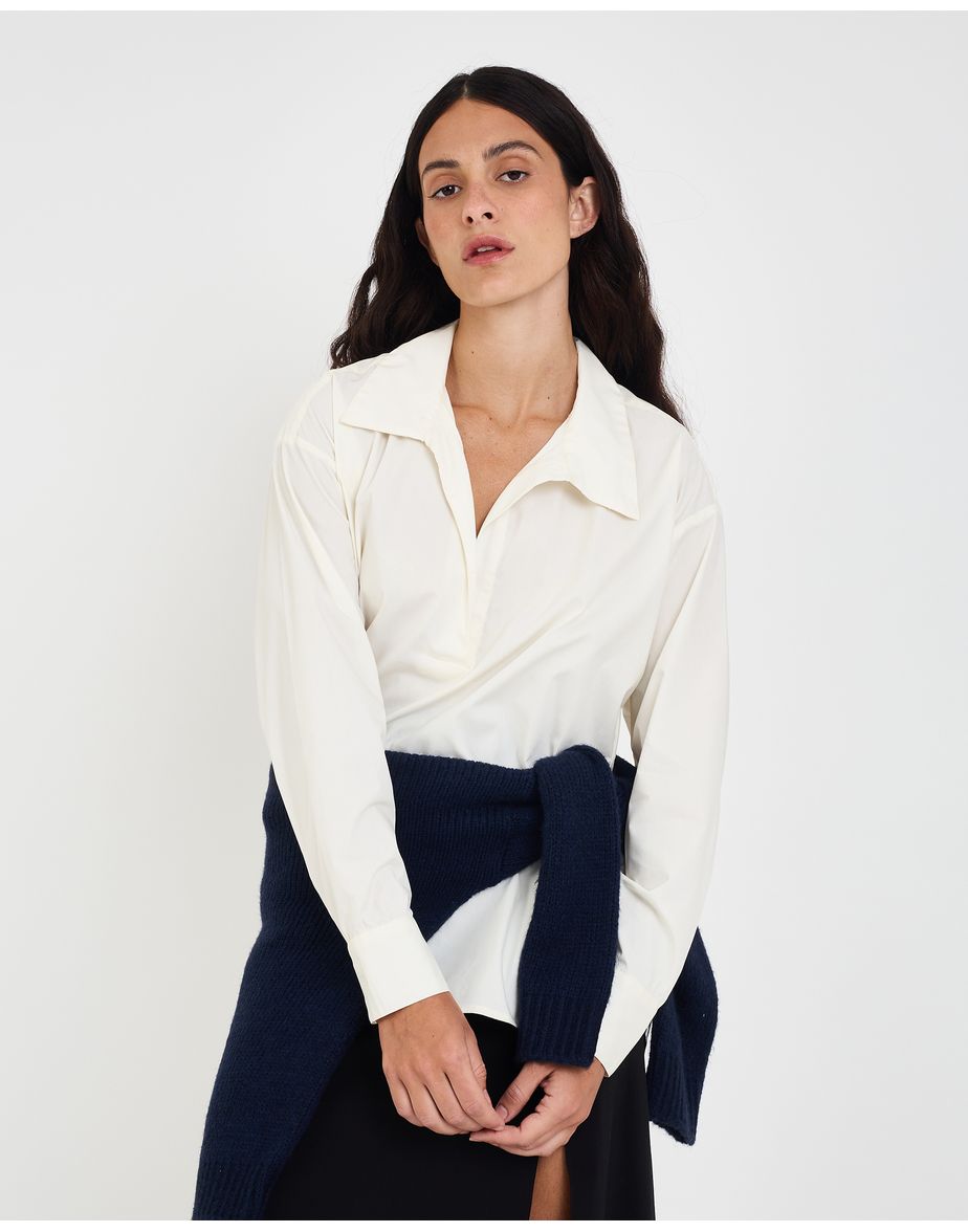 Camisa paper geo off-white
