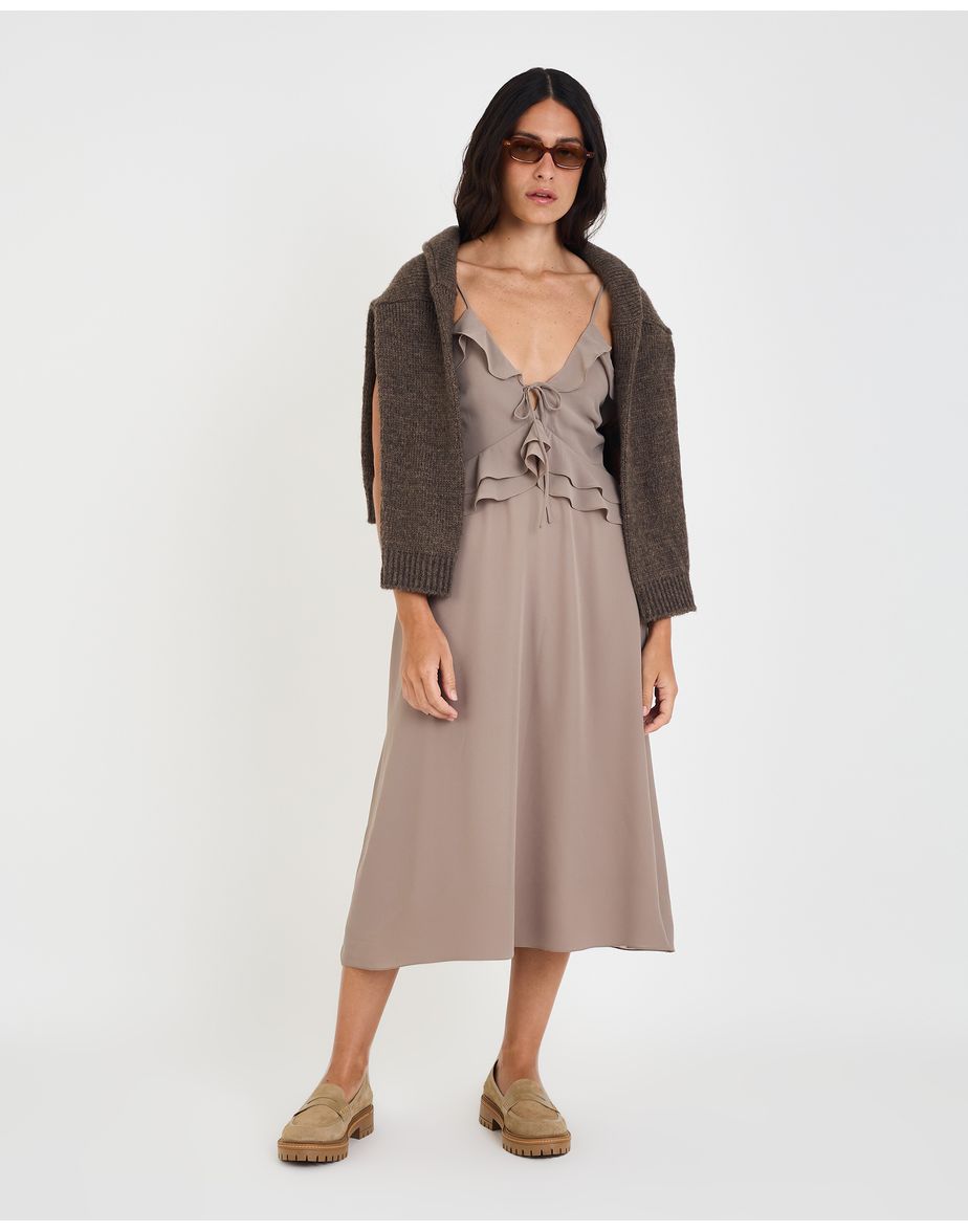 Vestido midi yala geo cinza