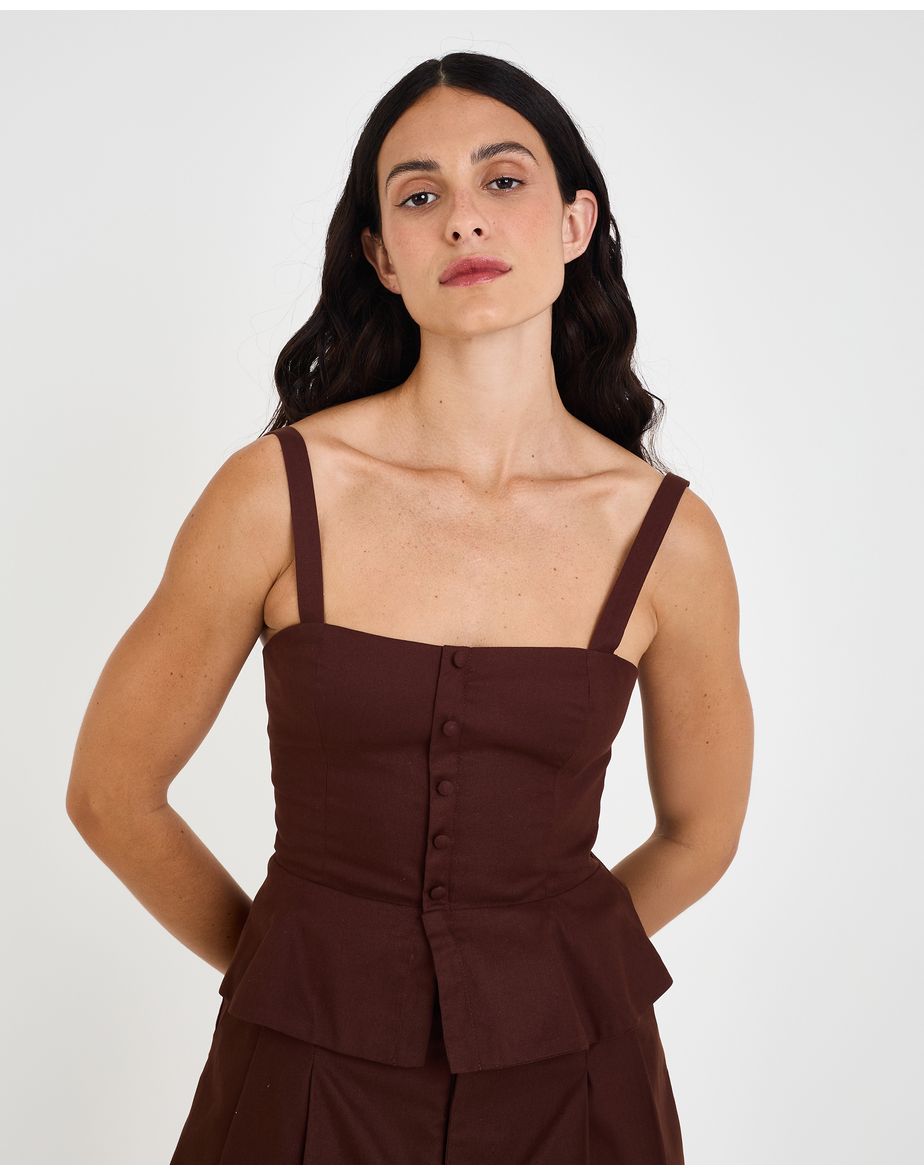 Blusa boxer mos marrom