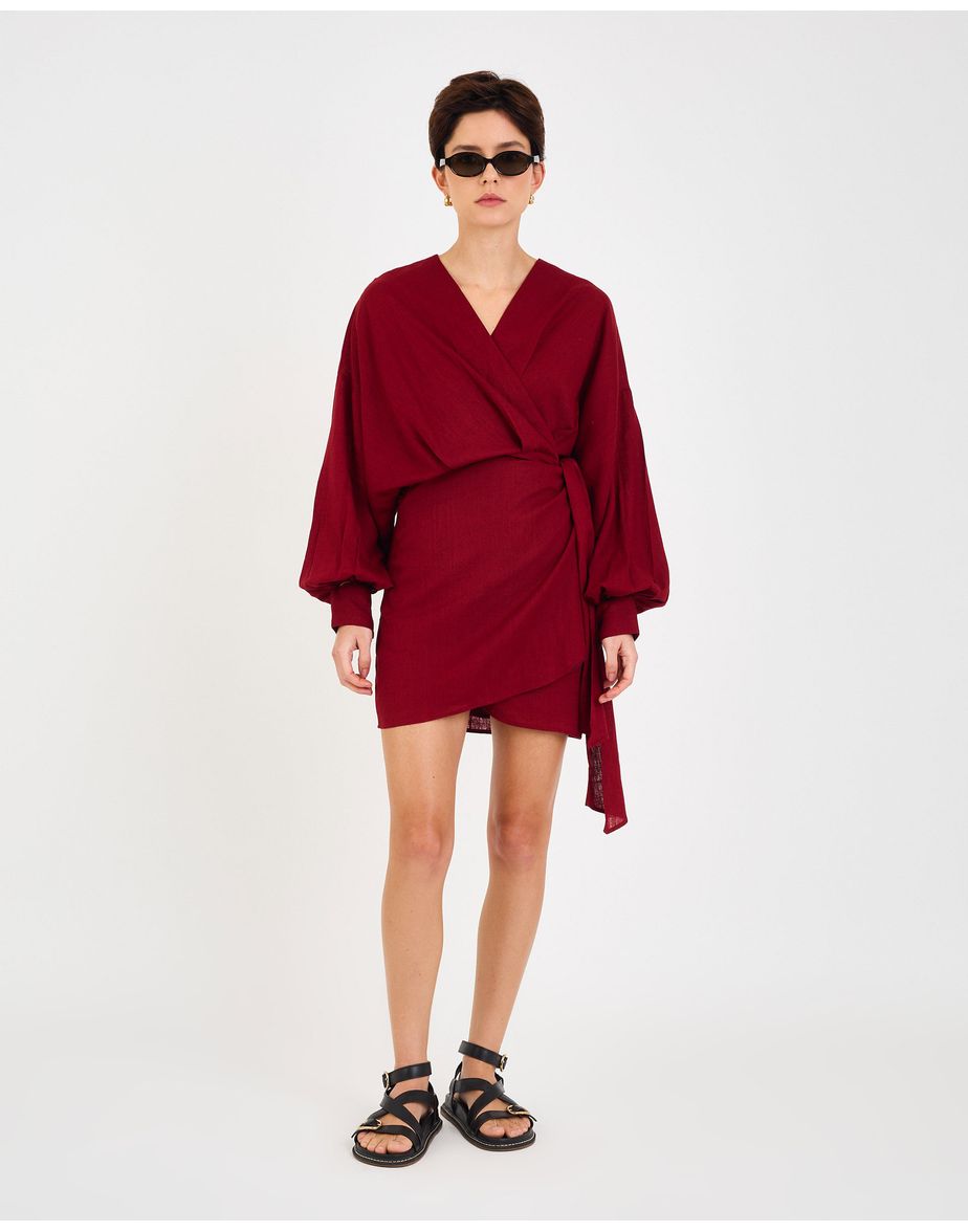 Vestido amplo say vinho