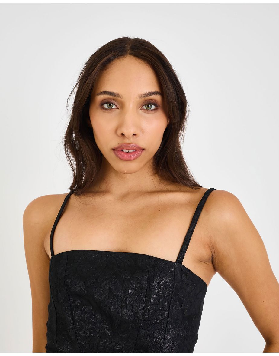 Top jacquard vib preto