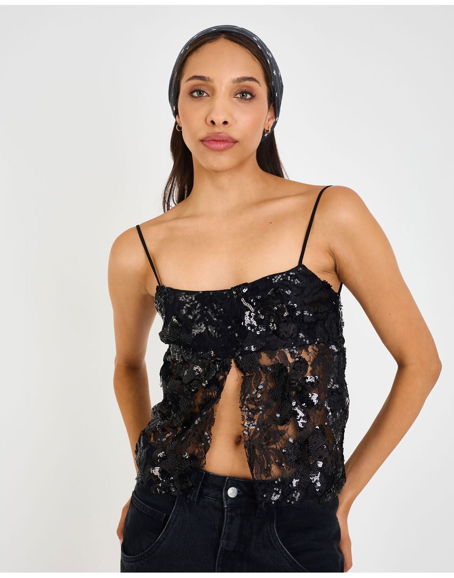 Blusa paetê vib preto