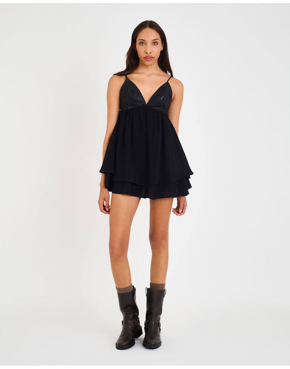 Vestido jacquard vib preto