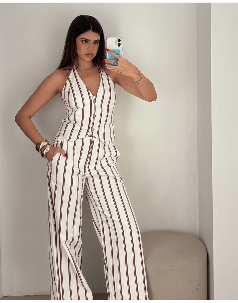 Calça listra ver listrado