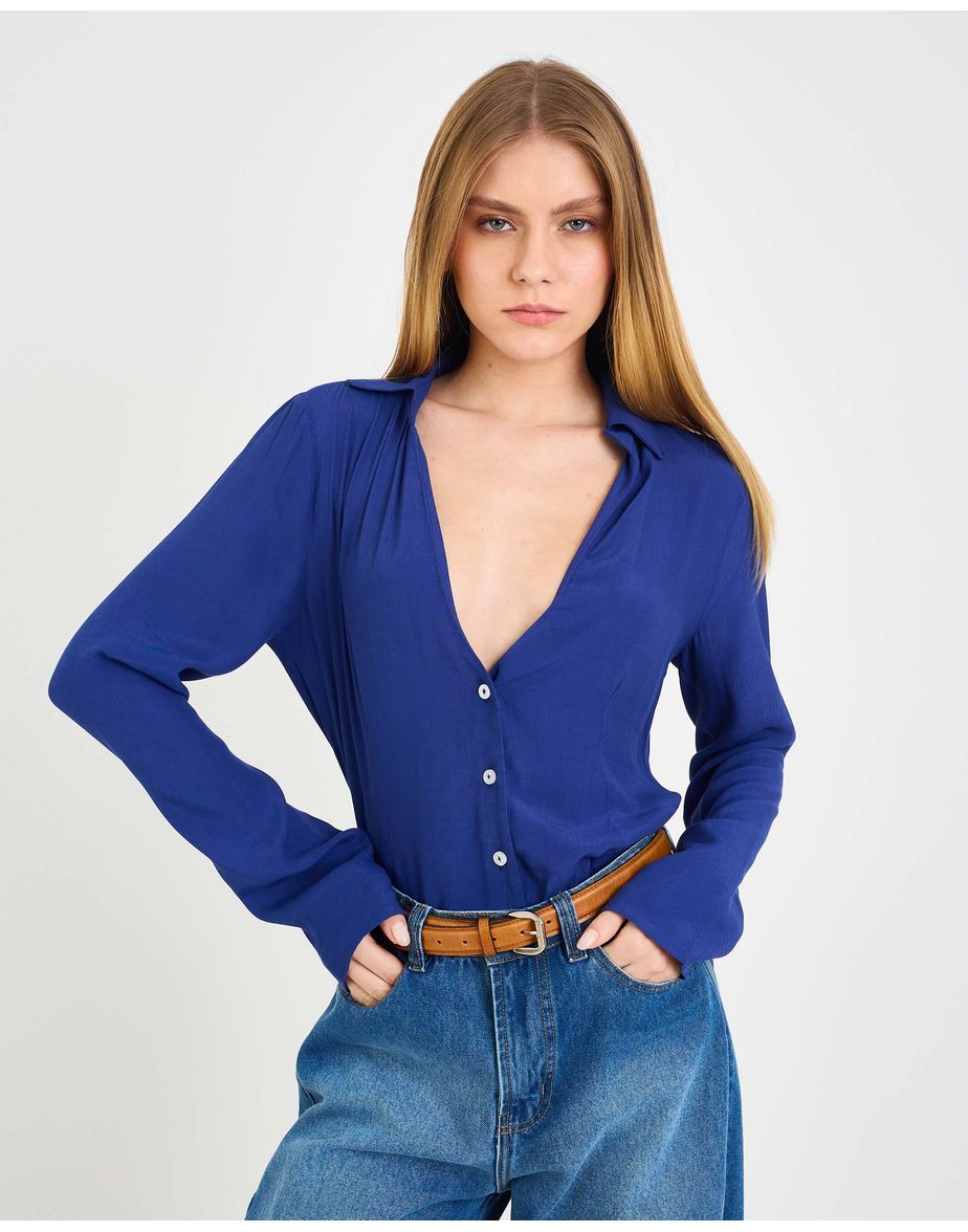 Camisa clássica aya azul