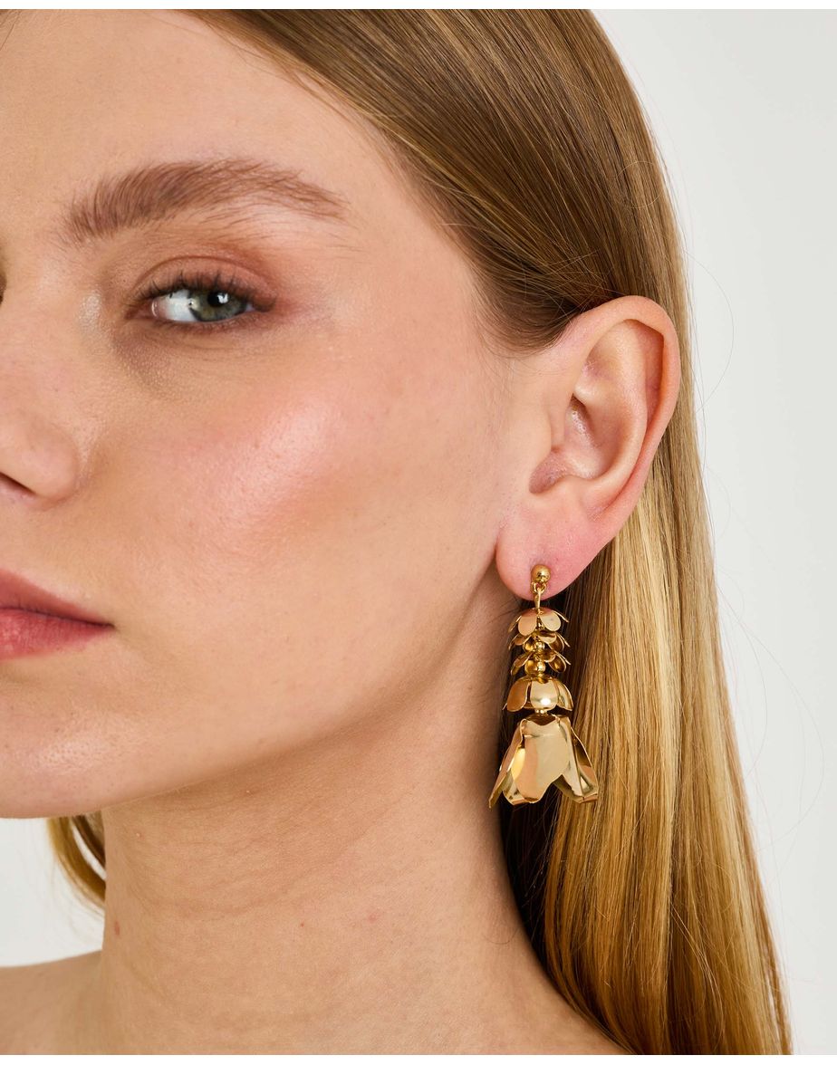 Brinco flores aya dourado