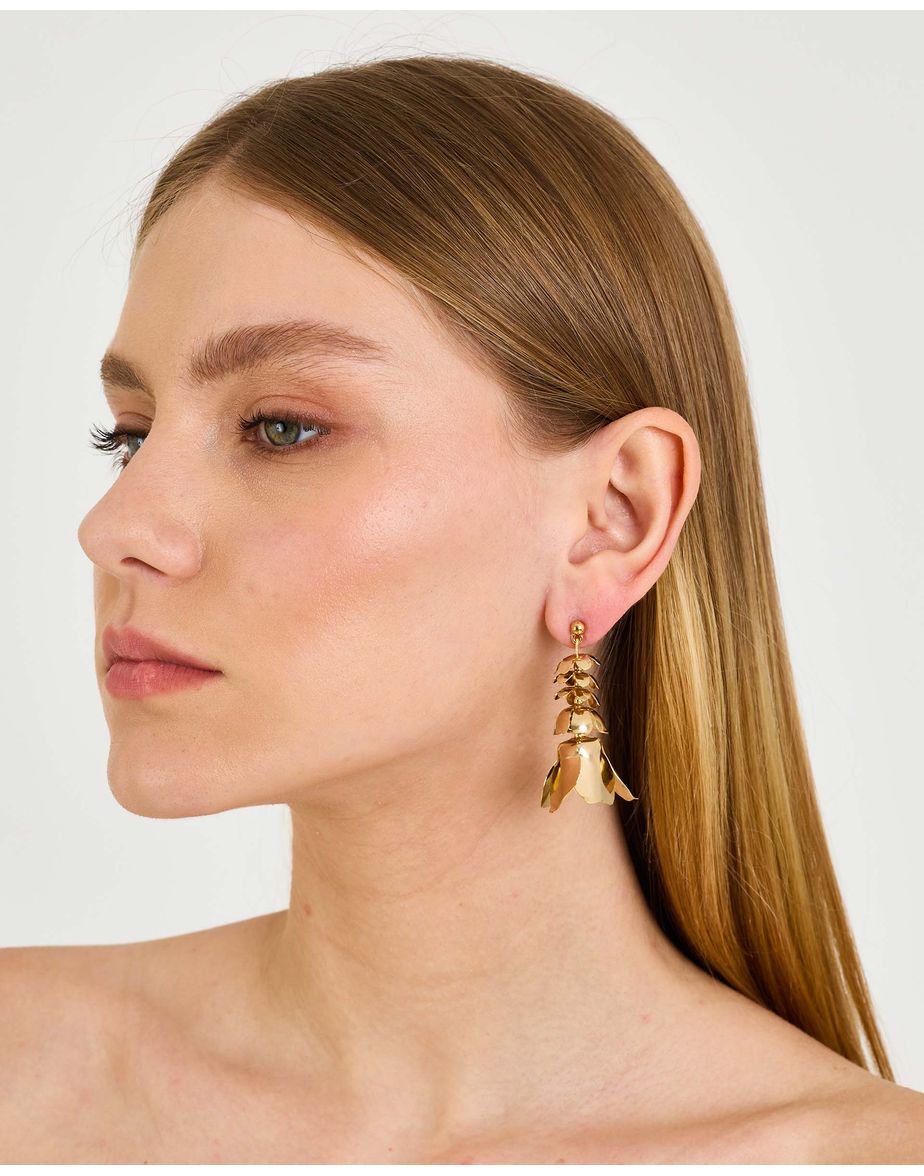 Brinco flores aya dourado