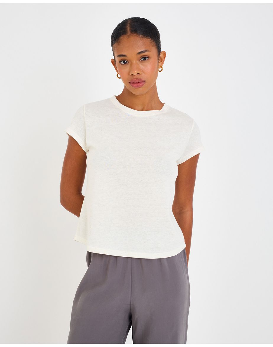 Camiseta linho ila off-white