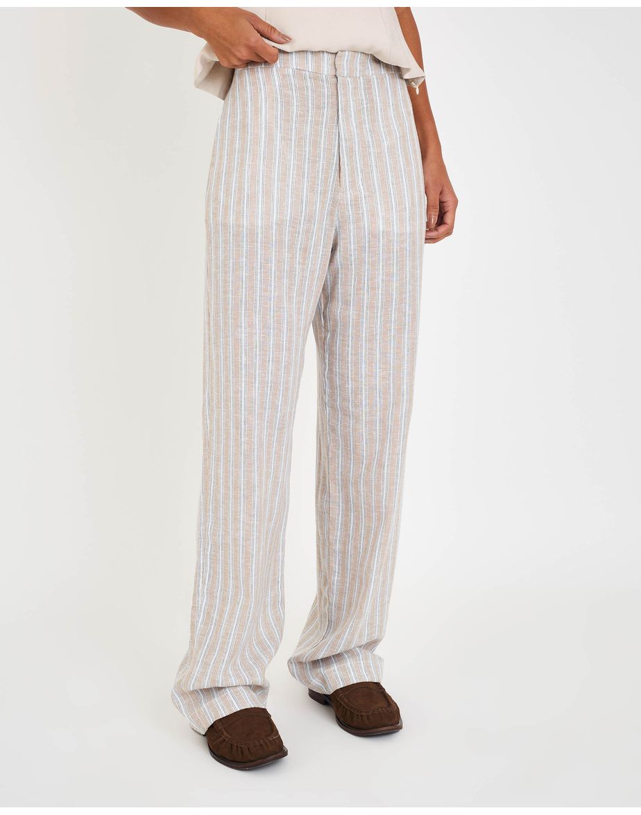Calça listrada ila  listrado marrom