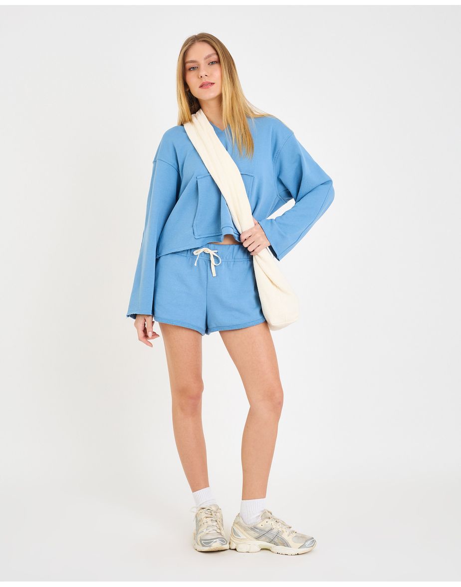 Short moletom aya  azul