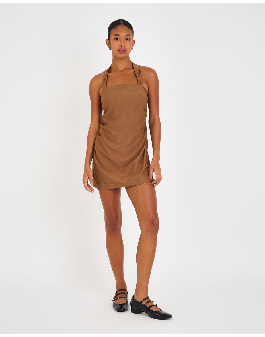 Vestido curto alai ila marrom