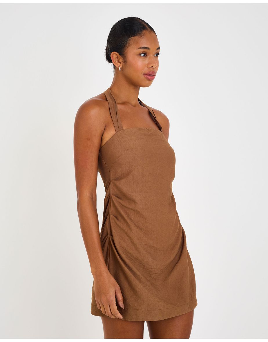 Vestido curto alai ila marrom