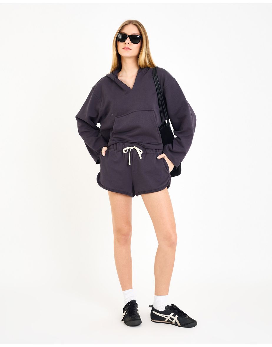 Short moletom aya  cinza