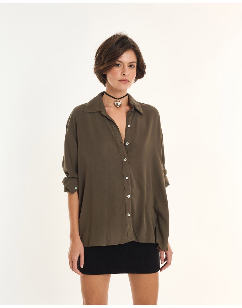 Camisa creponada inv verde