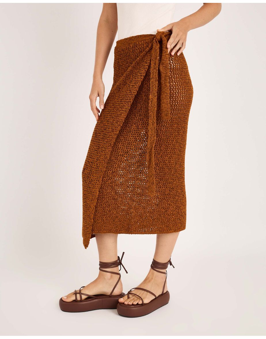 Pareô tricot ala marrom