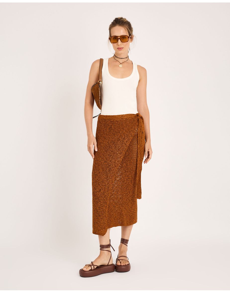 Pareô tricot ala marrom