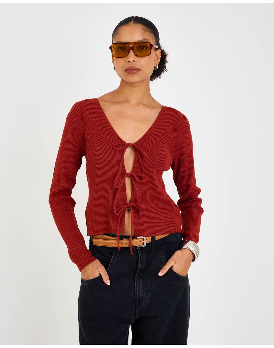 Blusa amarração riv marrom