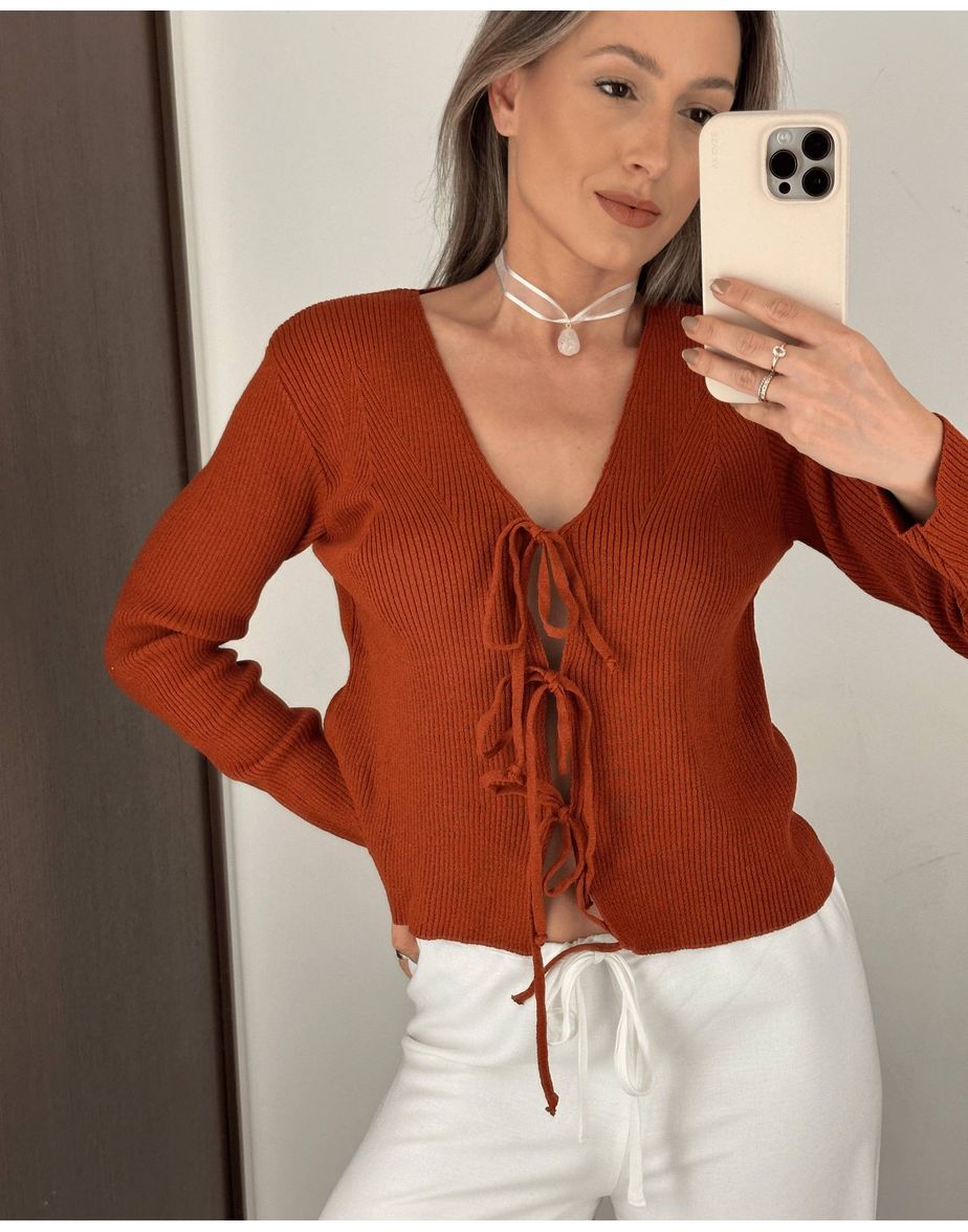 Blusa amarração riv marrom