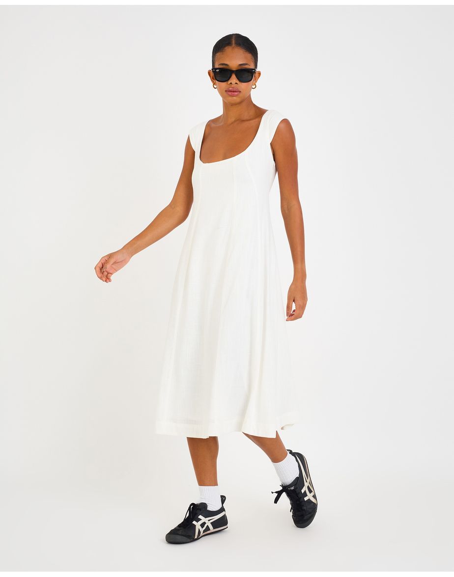 Vestido linen era off-white