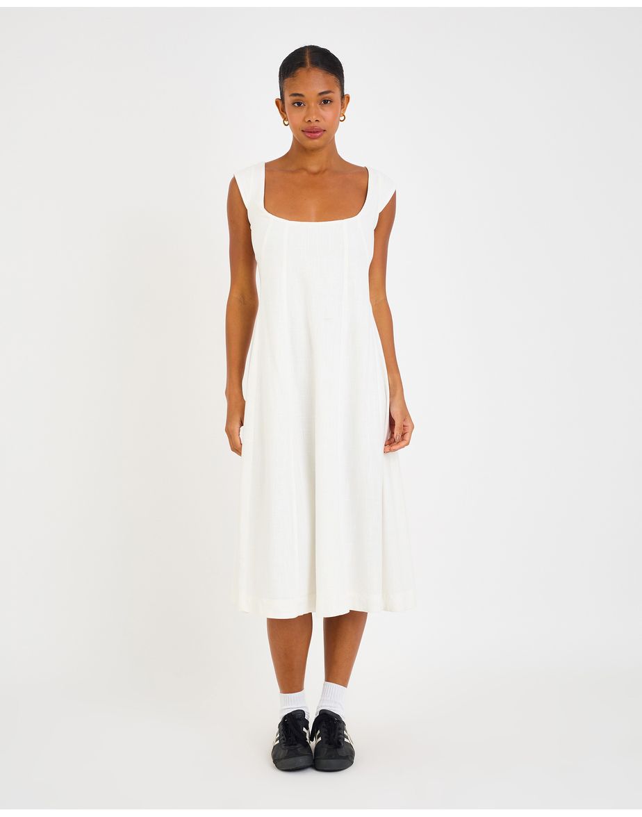 Vestido linen era off-white