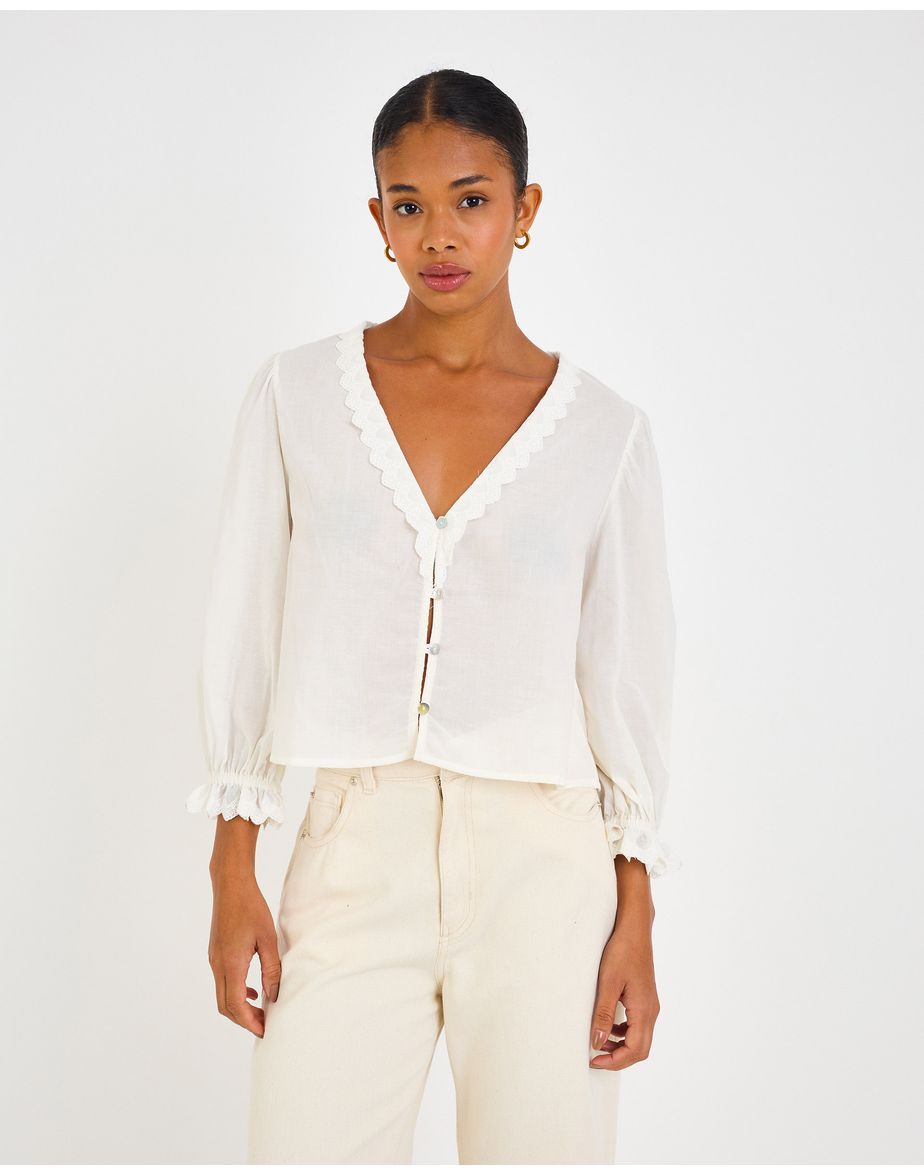 Blusa ml boho era off-white