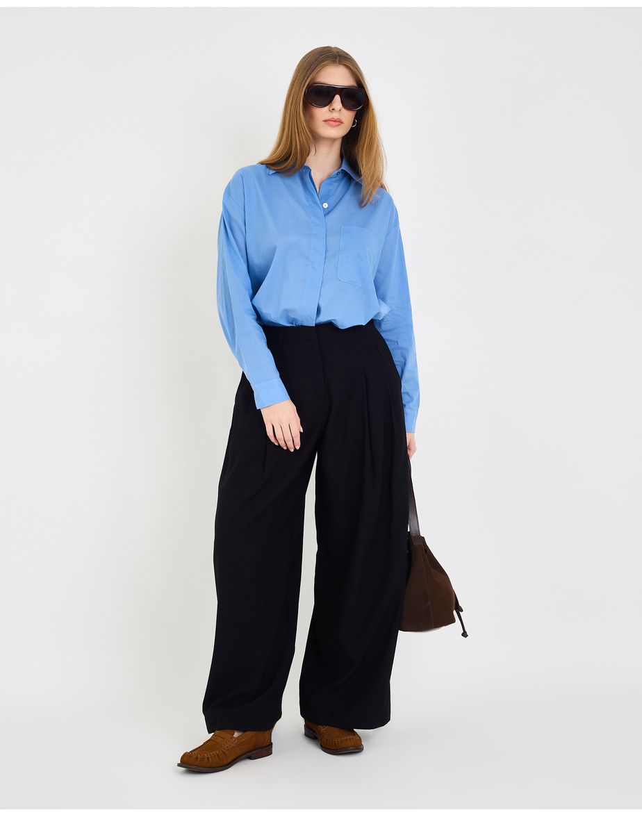 Calça pregas ver preto