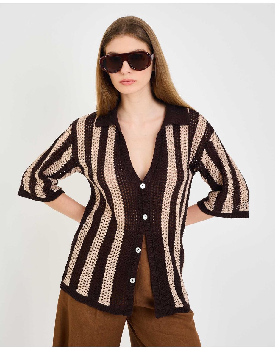 Camisa tricot ora marrom