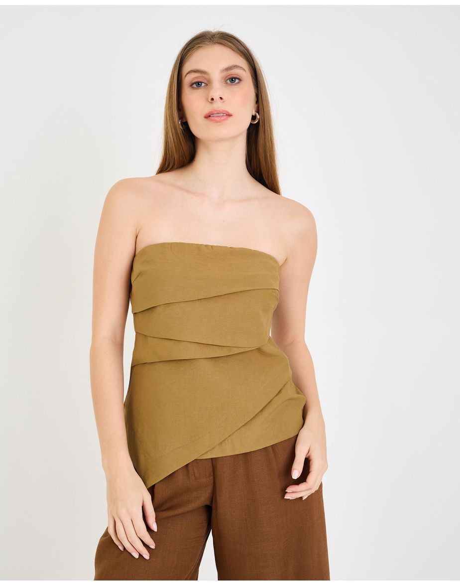 Blusa origami bel  bege