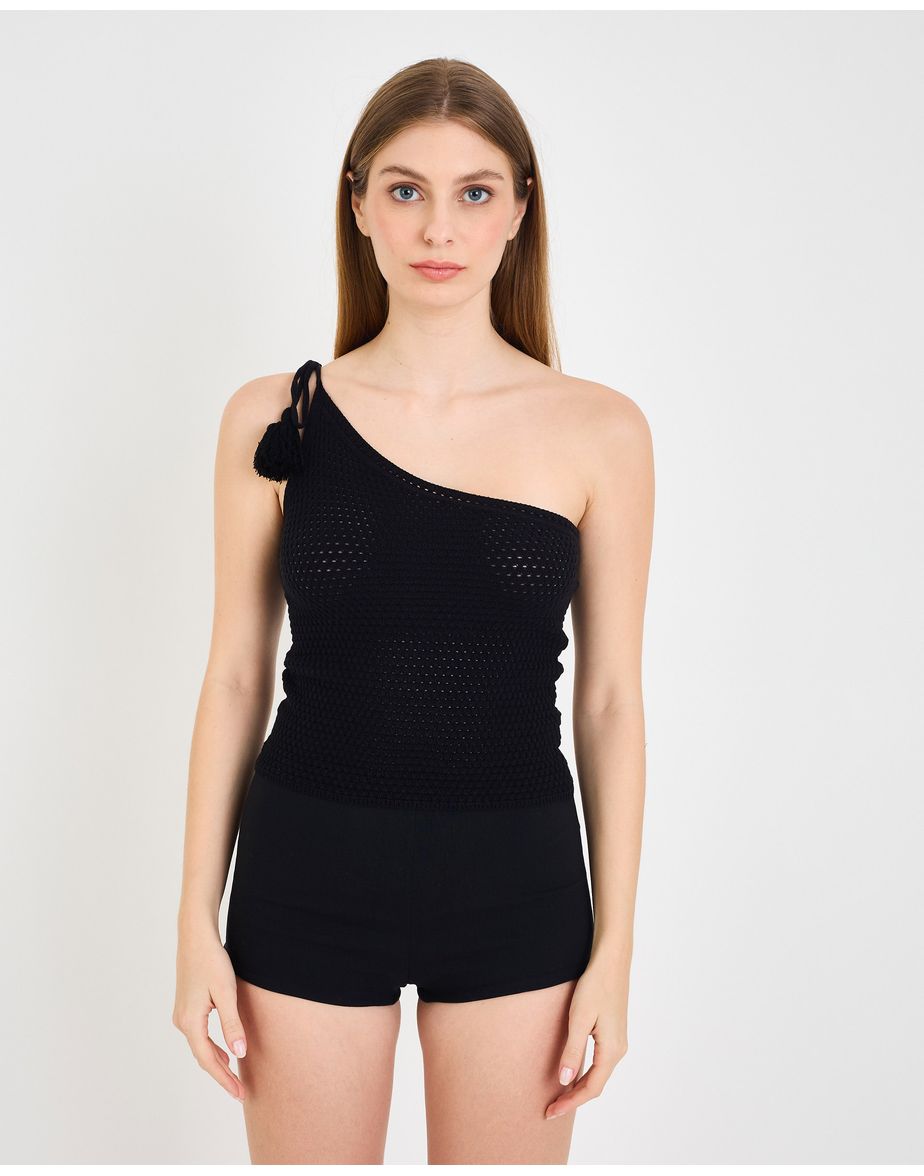 Blusa tricot ala  preto