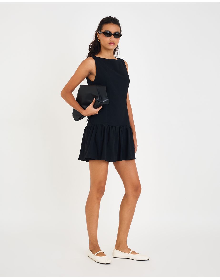Vestido mini pin  preto
