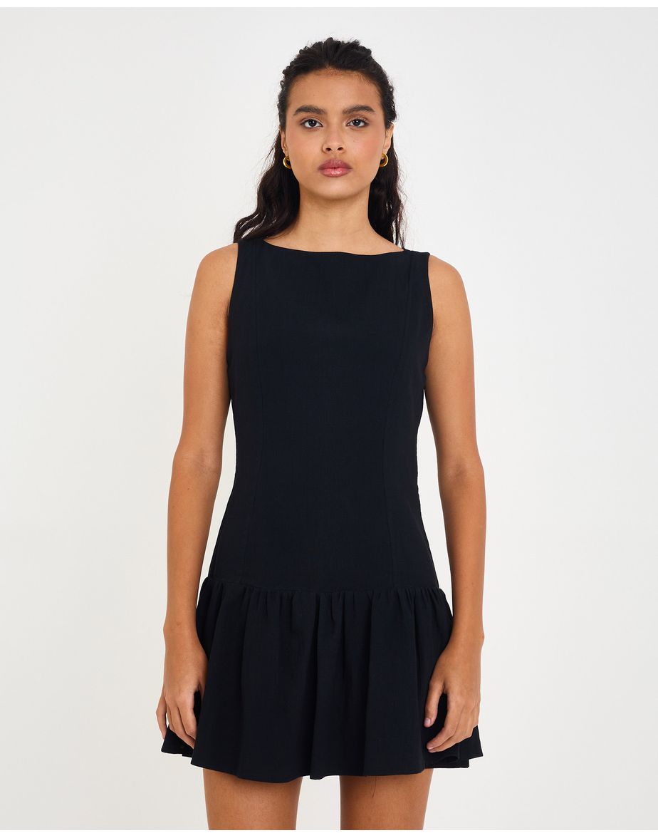 Vestido mini pin  preto
