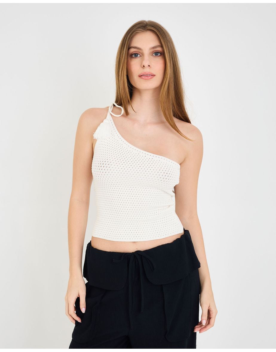 Blusa tricot ala  off-white