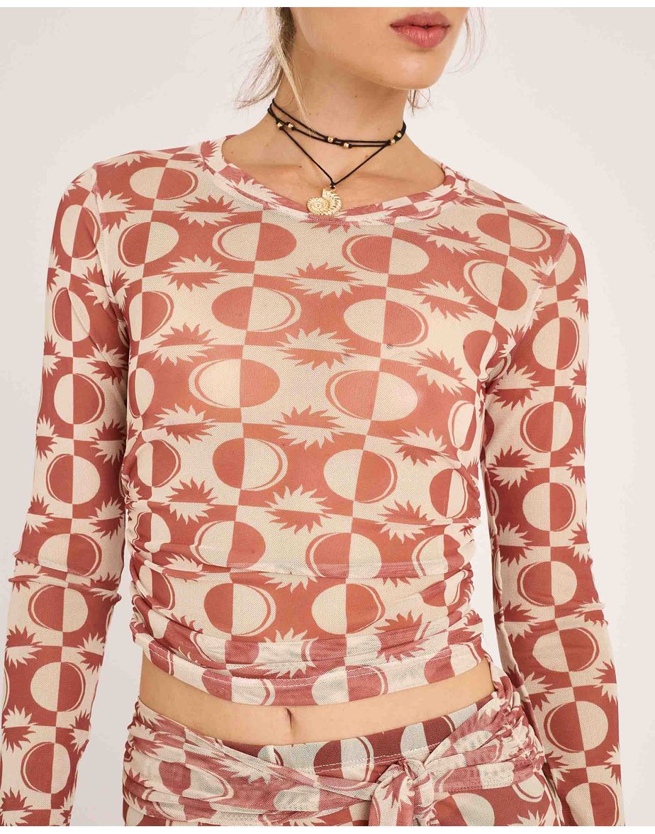 Blusa tule solara ora estampado