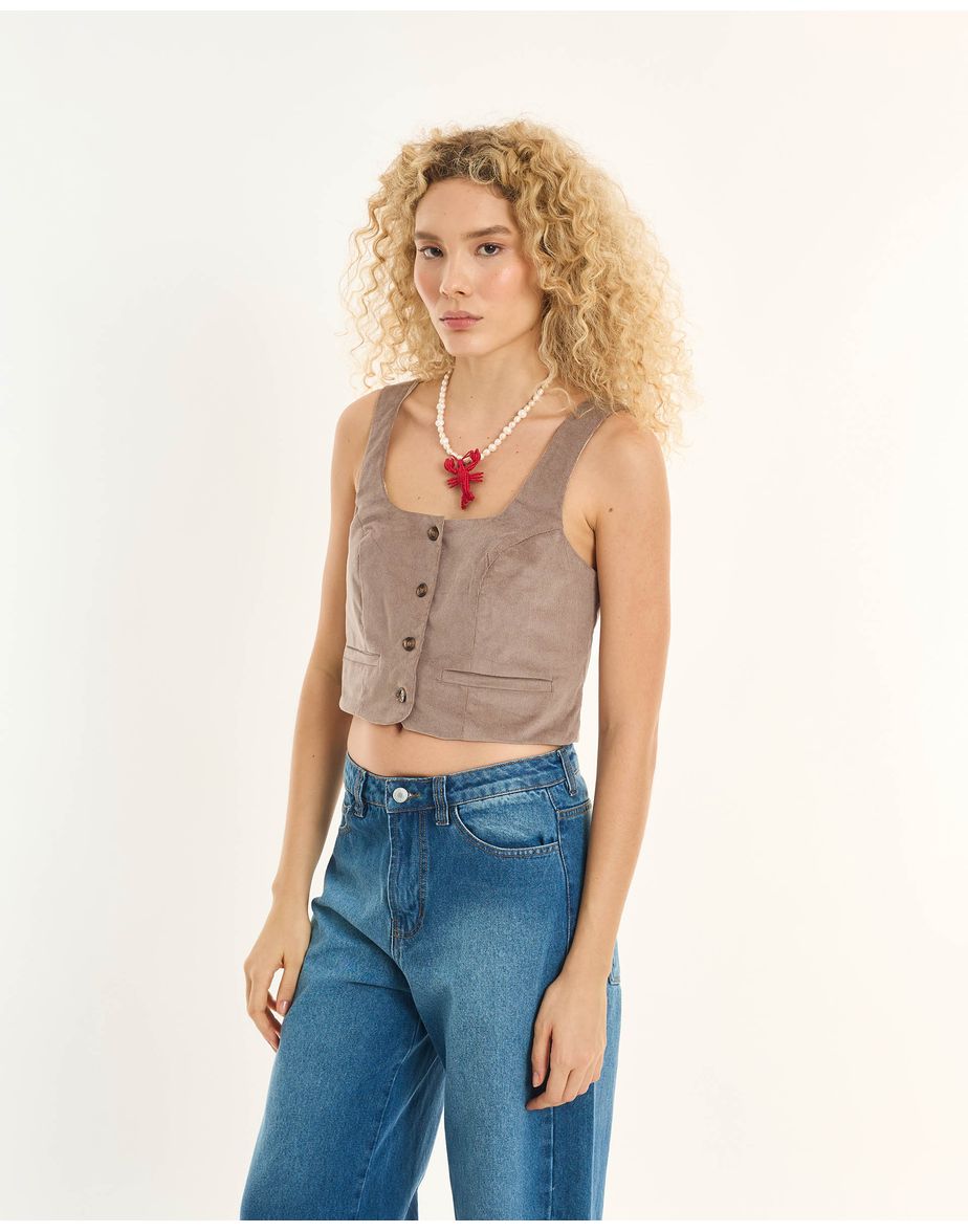 Blusa colete inv cinza