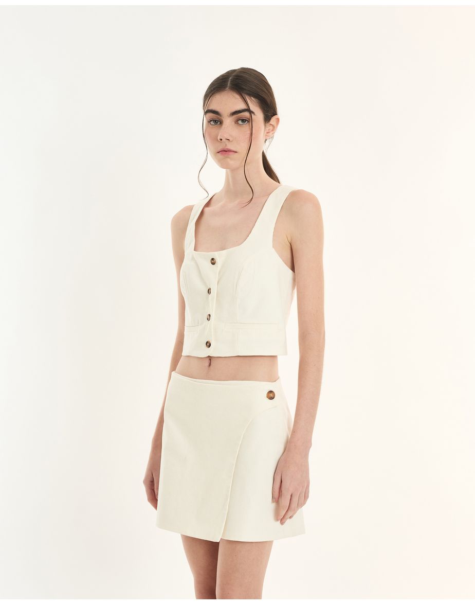 Blusa colete inv off-white