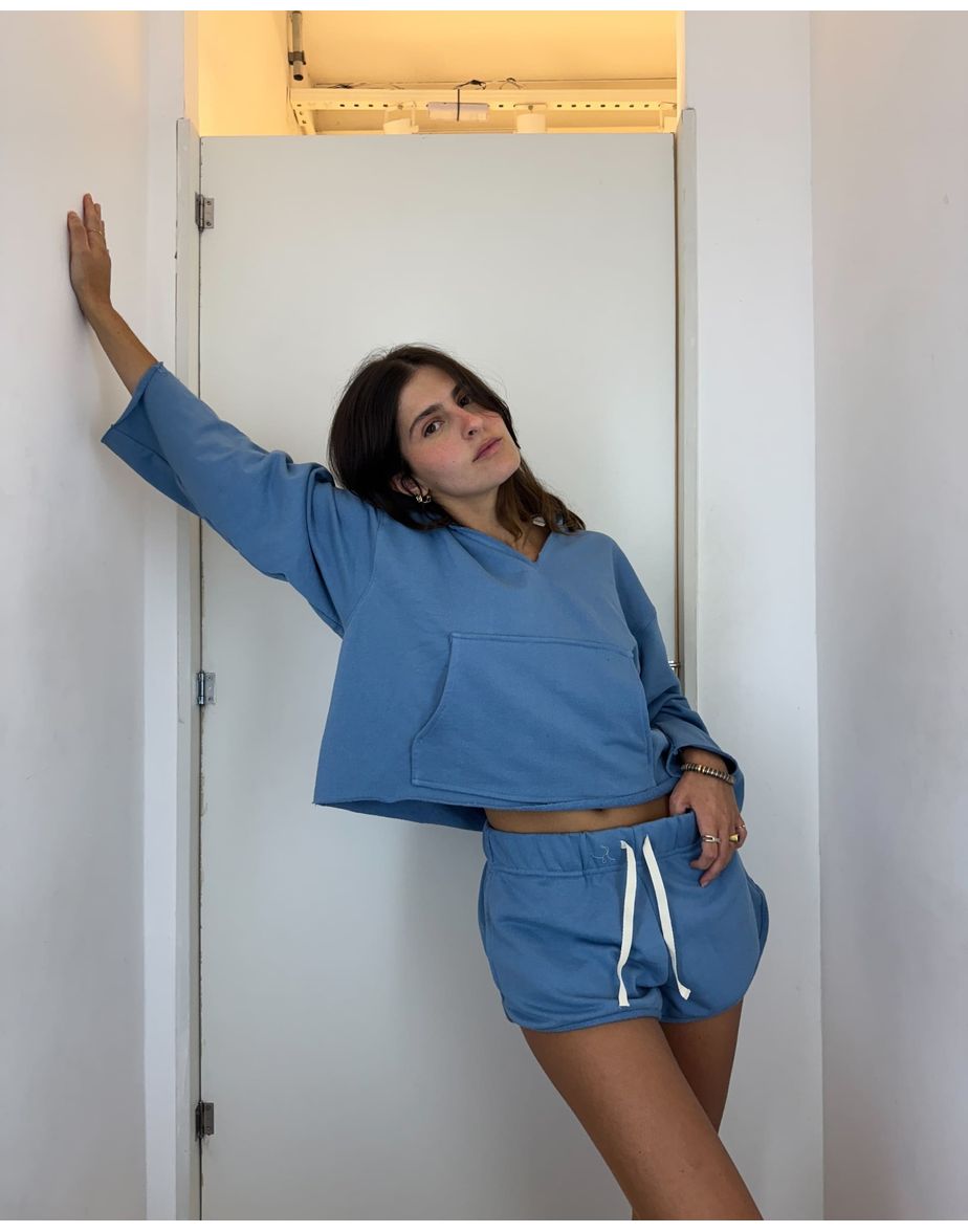 Casaco moletom aya  azul