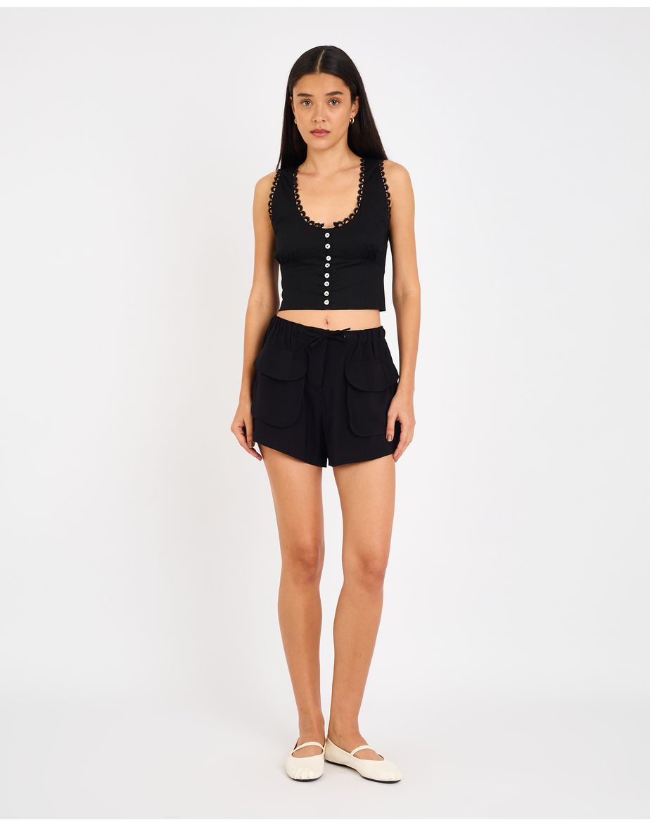 Short bolsos wes  preto