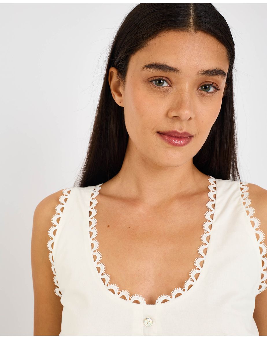 Top detalhe ray  off-white