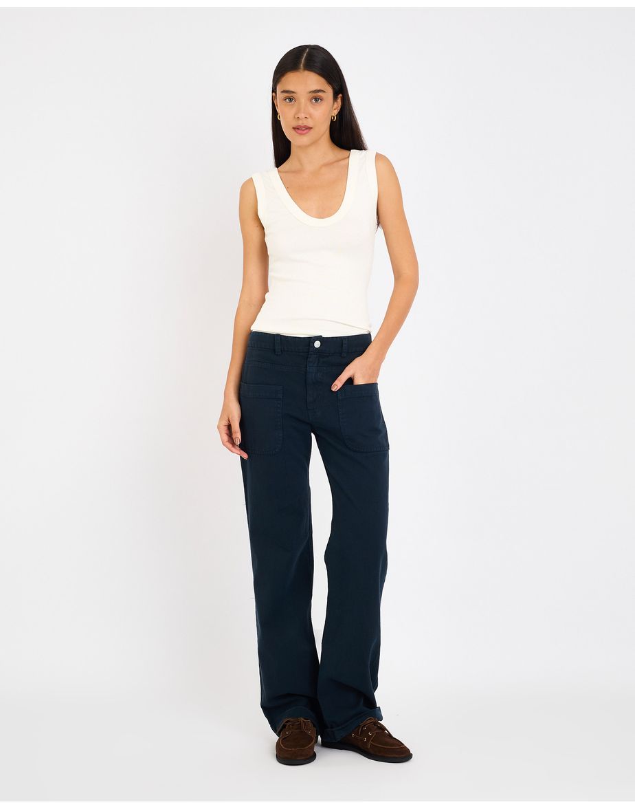 Calça sarja aya azul marinho