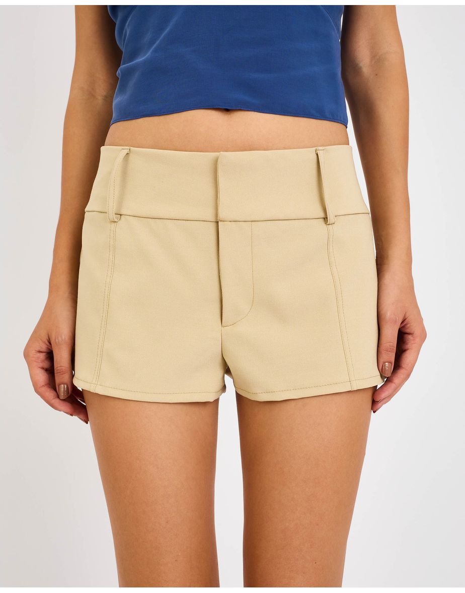 Short alfaiataria cay bege