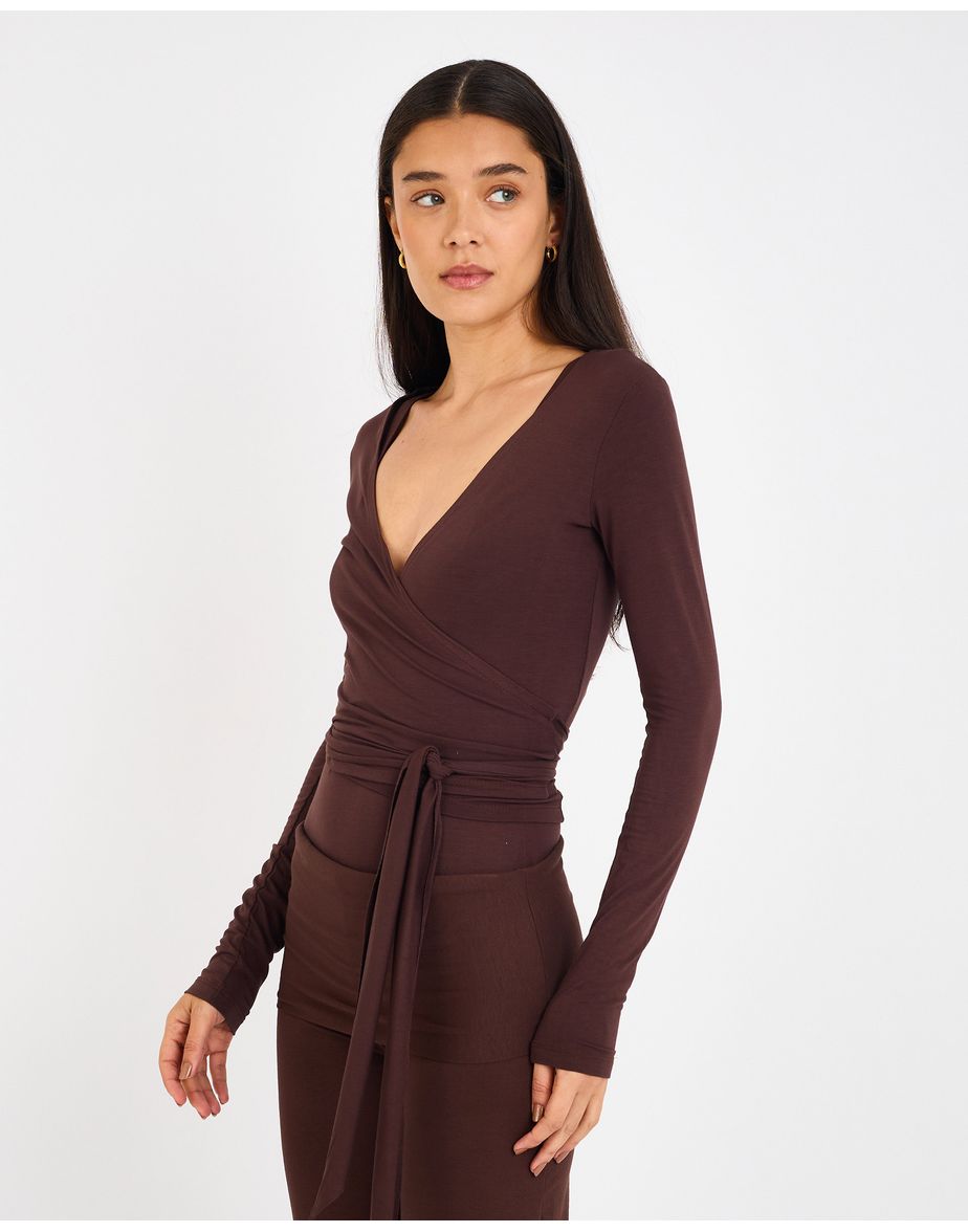 Blusa ballet cay marrom