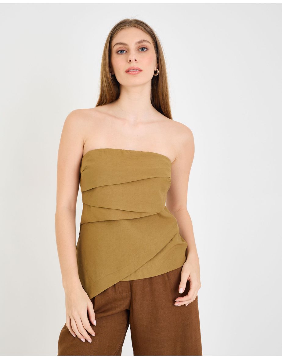 Blusa origami bel  bege