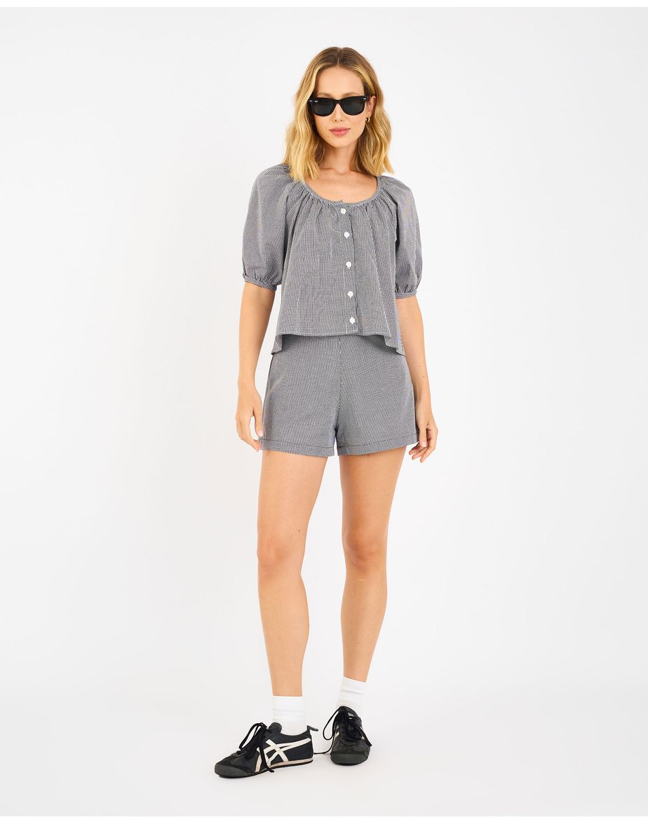 Short vichy joy preto