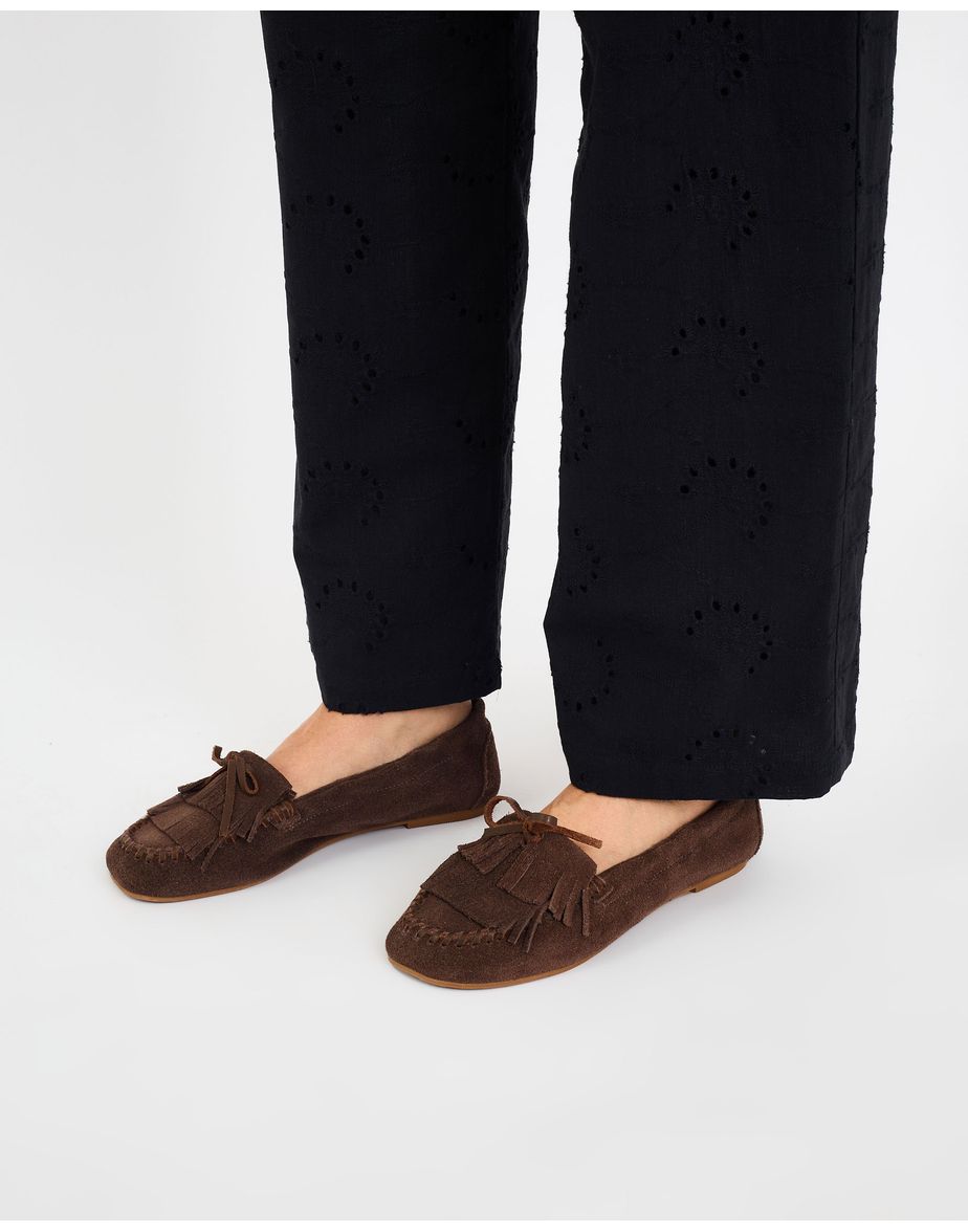 Mocassim franja joy marrom