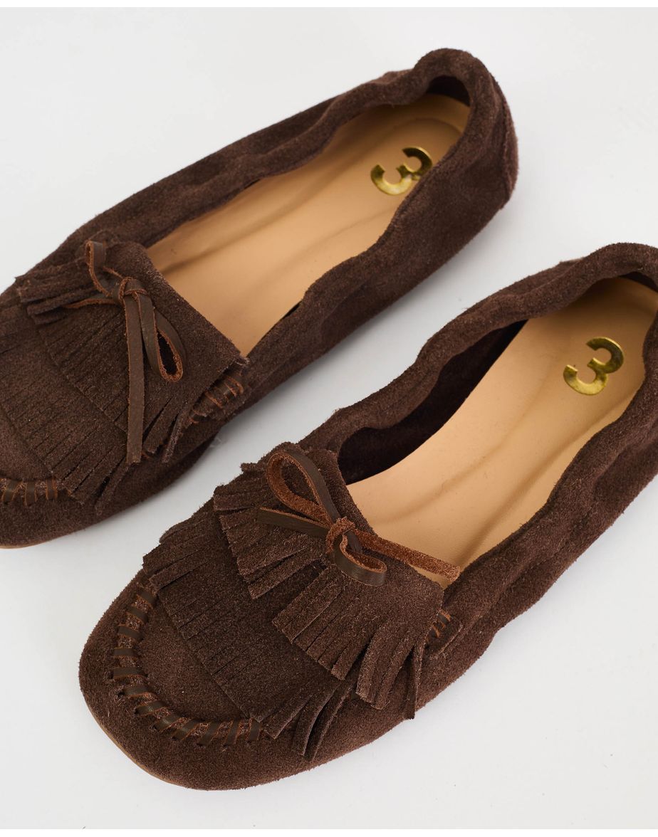 Mocassim franja joy marrom