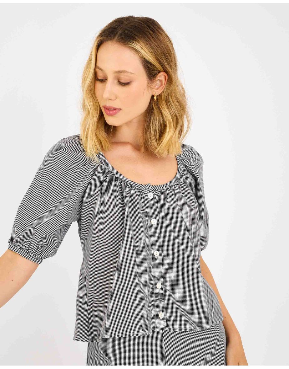 Blusa vichy joy preto